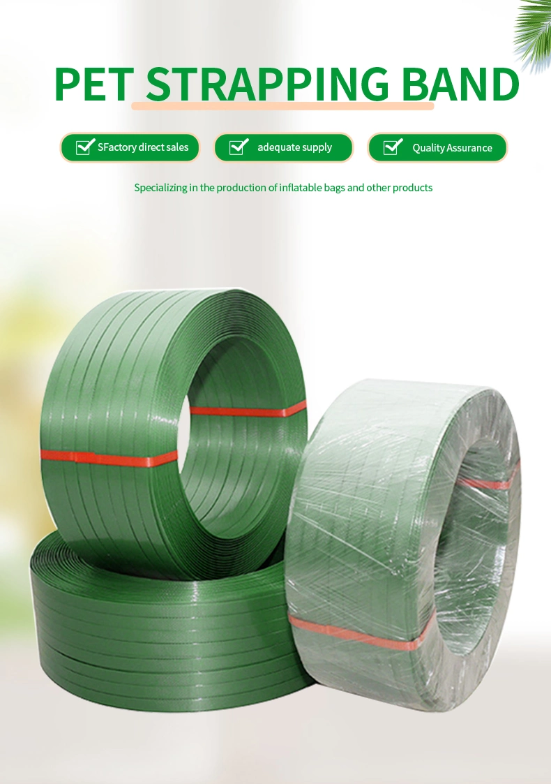 Colorful Strong Tension Green Embossed Plastic Pet Strap Roll Polyester Pallet Strapping Belt for Cargo Packing