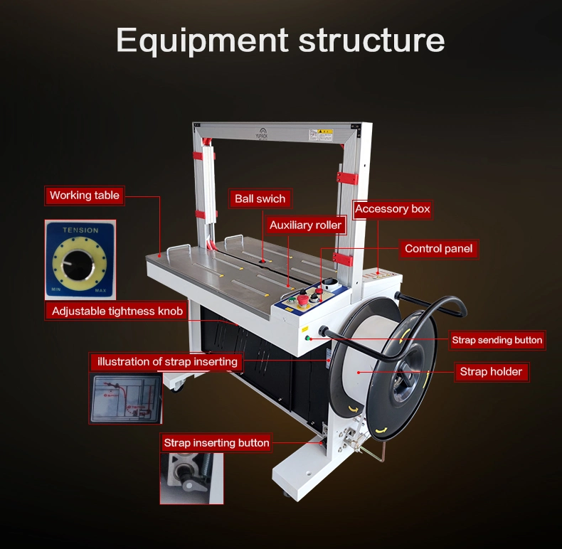 Plastic PP Strap Box Case Carton Semi /Full Automatic String Strapping Machine